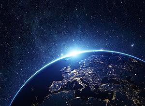 Space view of the Earth at night | BalticSatApps - a project of Interreg Baltic Sea Region (photo: Panthermedia/Rangizzz)