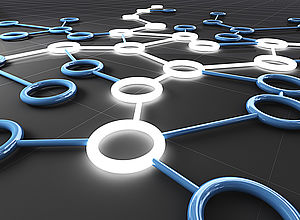 Model of partially connected rings (like a meolecule model) | Smart up BSR - a project of Interreg Baltic Sea Region (photo: Panthermedia/jukai5)