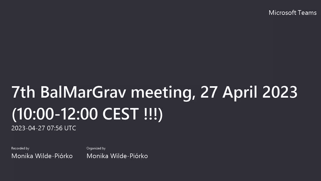 BalMarGrav: 7th on-line meeting