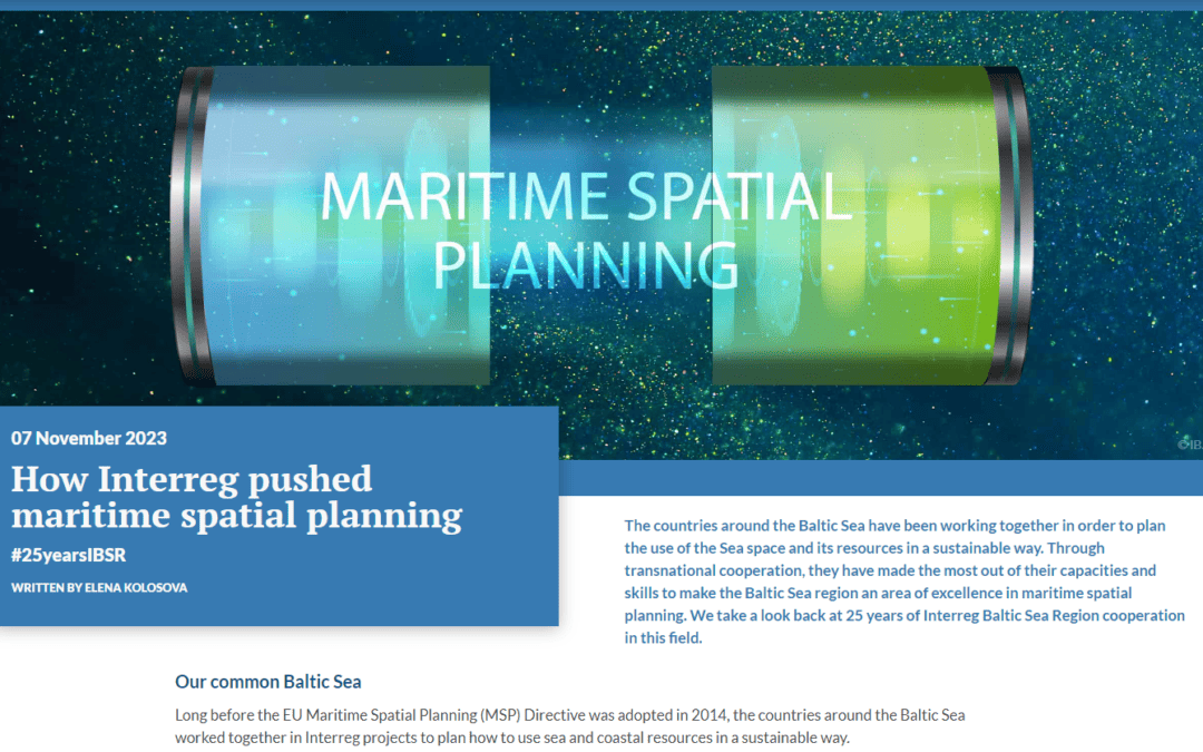 Be invited to gain more insights on how Interreg pushed maritime spatial planning