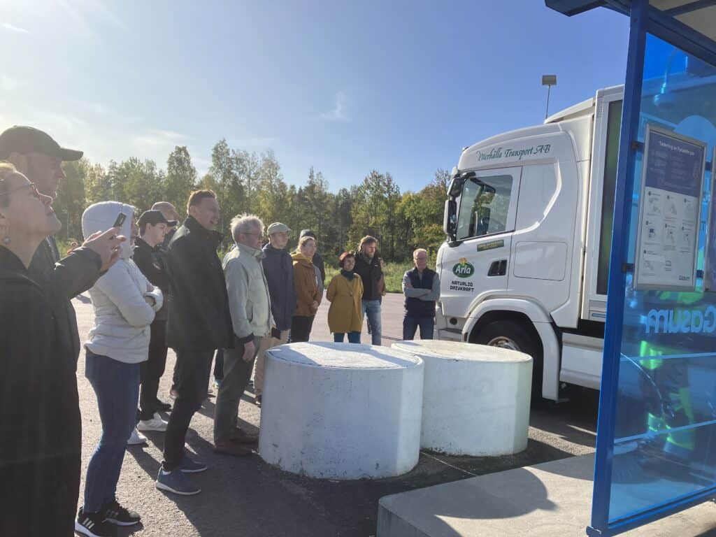 At the study visit of the liquid biomethane filling station in Västerås