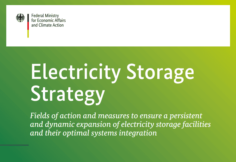Publication of the German electricity storage strategy