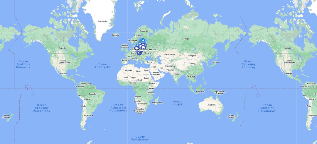 Interactive map with a contact database of institutions interested in lake conservation