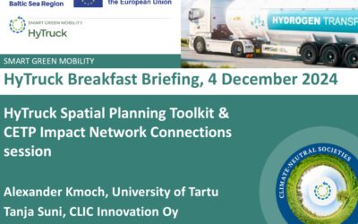 Spatial Planning Toolkit to assist stakeholders in planning HRS / Possible collaboration between HyTruck and Clean Energy Transition Partnership (CETP)