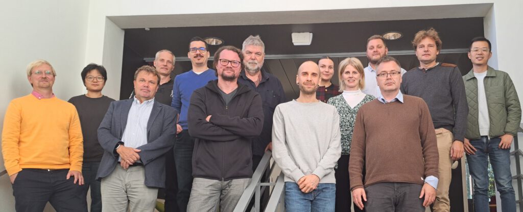 An image presenting the OpenRisk II project consortium members in a group photo from the partner meeting at Espoo, Finland.