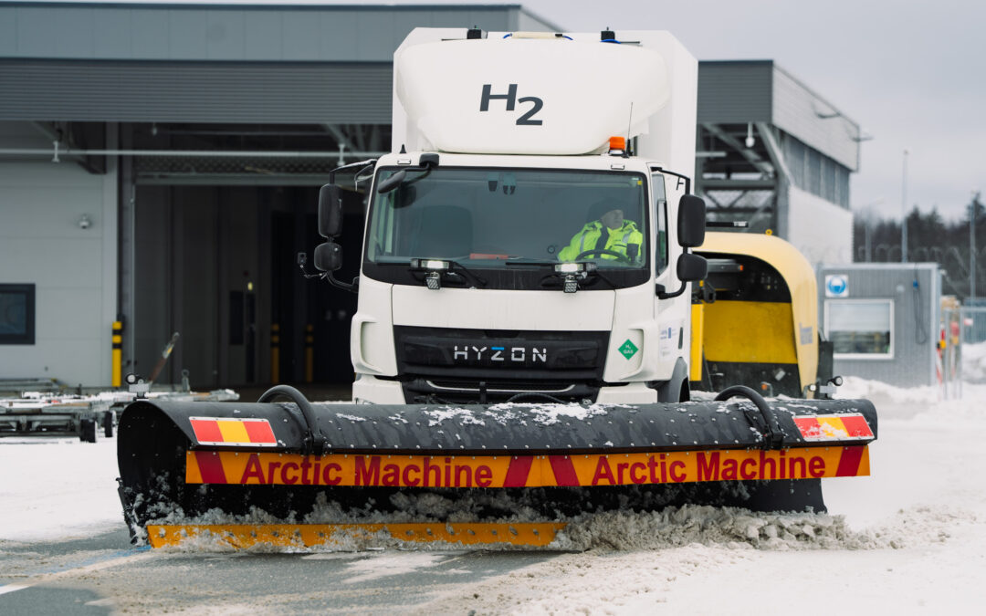 Hydrogen-powered truck equipped for snow removal is being tested at RIX