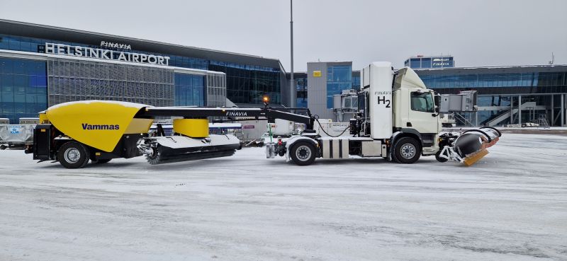Hydrogen pilot for winter maintenance at Helsinki Airport has been launched