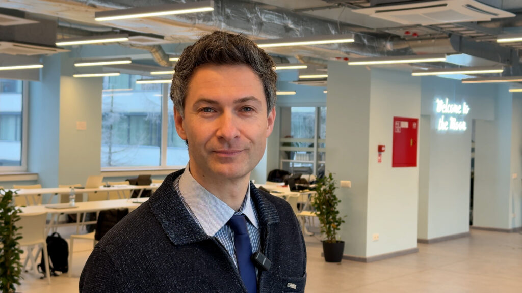 Specialist standing in front of a conference space